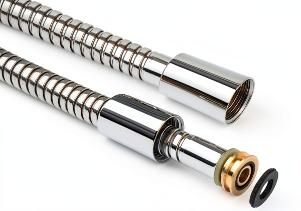 Klabb Shower Hose 80 Inch Chrome Silver Flexible PEX-2