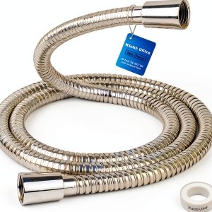 Klabb Shower Hose 80 Inch Chrome Silver Flexible PEX-0