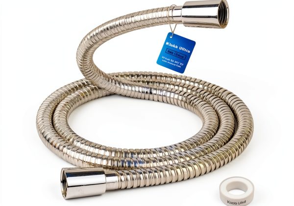 Klabb Shower Hose 80 Inch Chrome Silver Flexible PEX-0