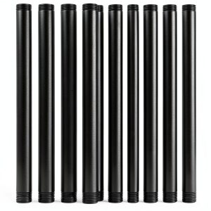 Niubid Black Malleable Iron Pipe Nipples DIY Industrial-0