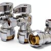 SharkBite Brass Push Angle Stop Valve Quick Connect Chrome-0