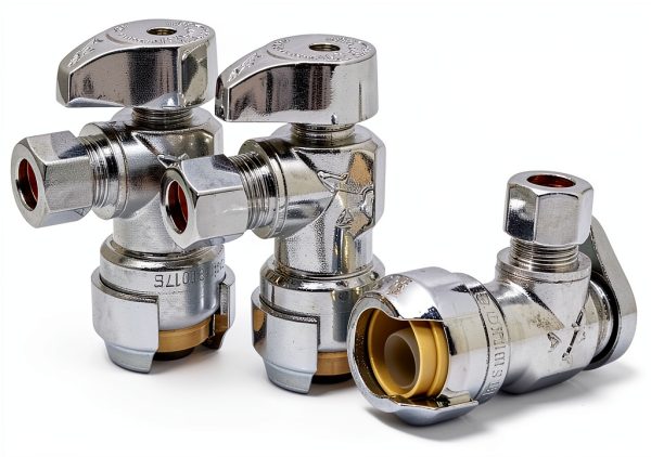 SharkBite Brass Push Angle Stop Valve Quick Connect Chrome-0