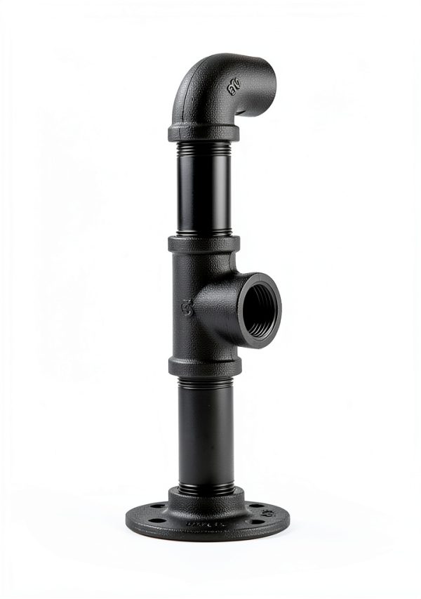 Niubid Black Malleable Iron Pipe Nipples DIY Industrial-3