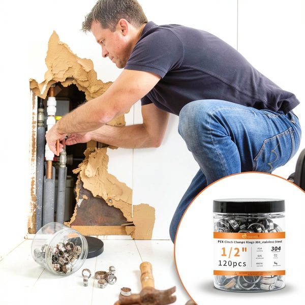 WYSIWYKA PEX Clamps Stainless Steel Pipe Fittings Plumbing-3